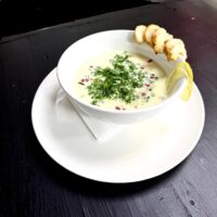Окрошка з креветками