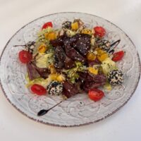 Салат з печінкою та апельсином